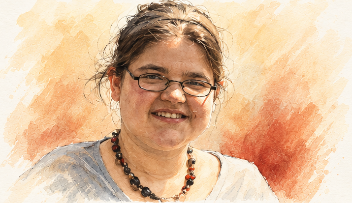 Aquarellporträt von Johanna Mengel